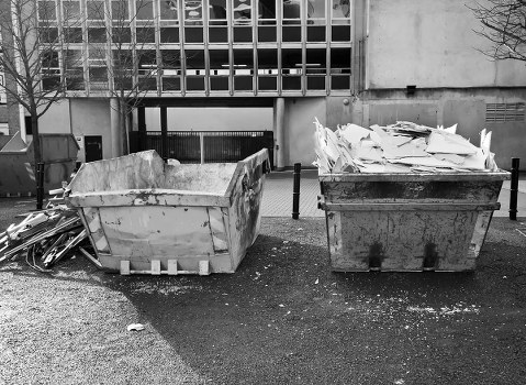 Construction site generating builders waste in Central London