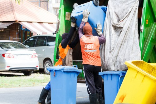 Various types of waste being sorted for collection in Central London.